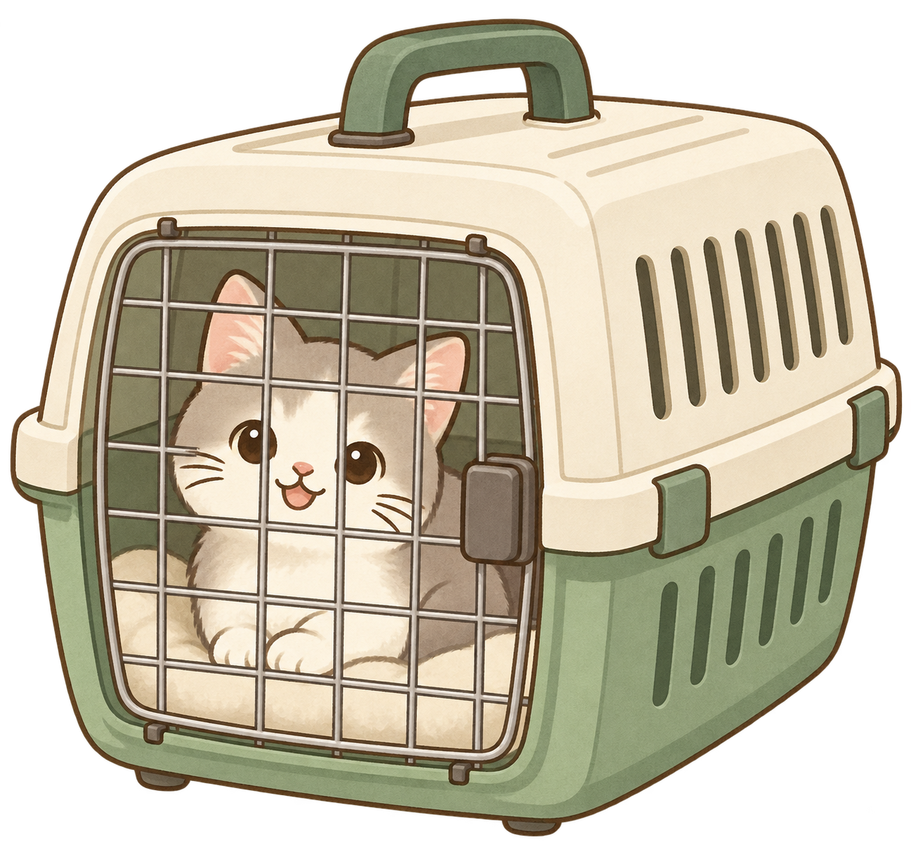 キャリーに入った猫